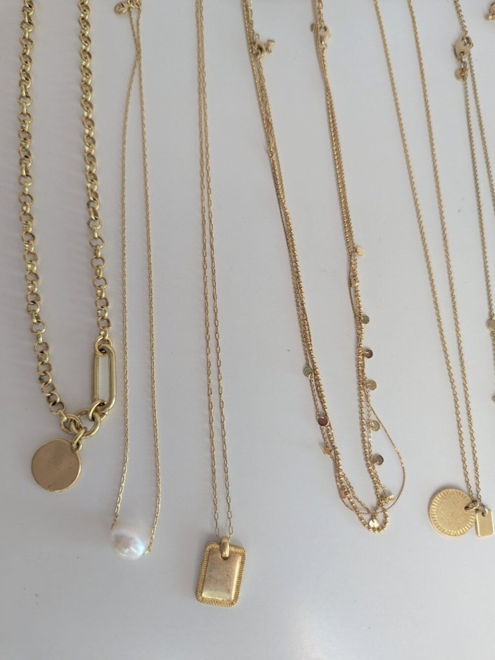 Madewell & Anthropologie Curated Gold Jewelry Bundle Layered Chains Rings - Picture 4 of 13